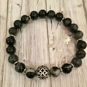 Black 8mm Network Stone Bracelet